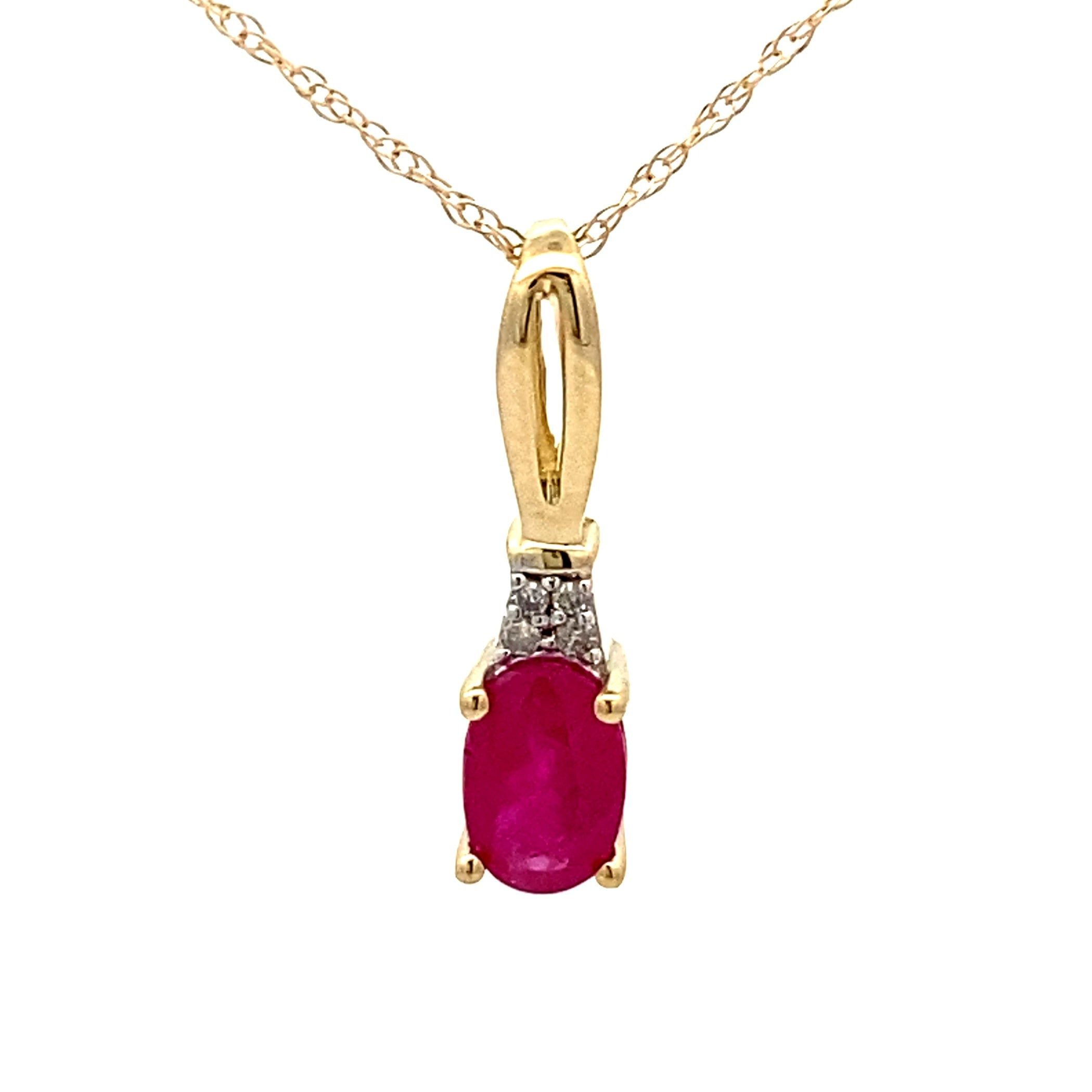 .02ct Ruby Diamond Fashion Pendants 10KT Yellow Gold