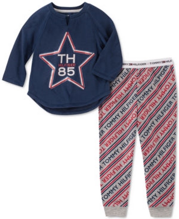 Tommy Hilfiger Girls 2-Pc. Plaid Pajama Set