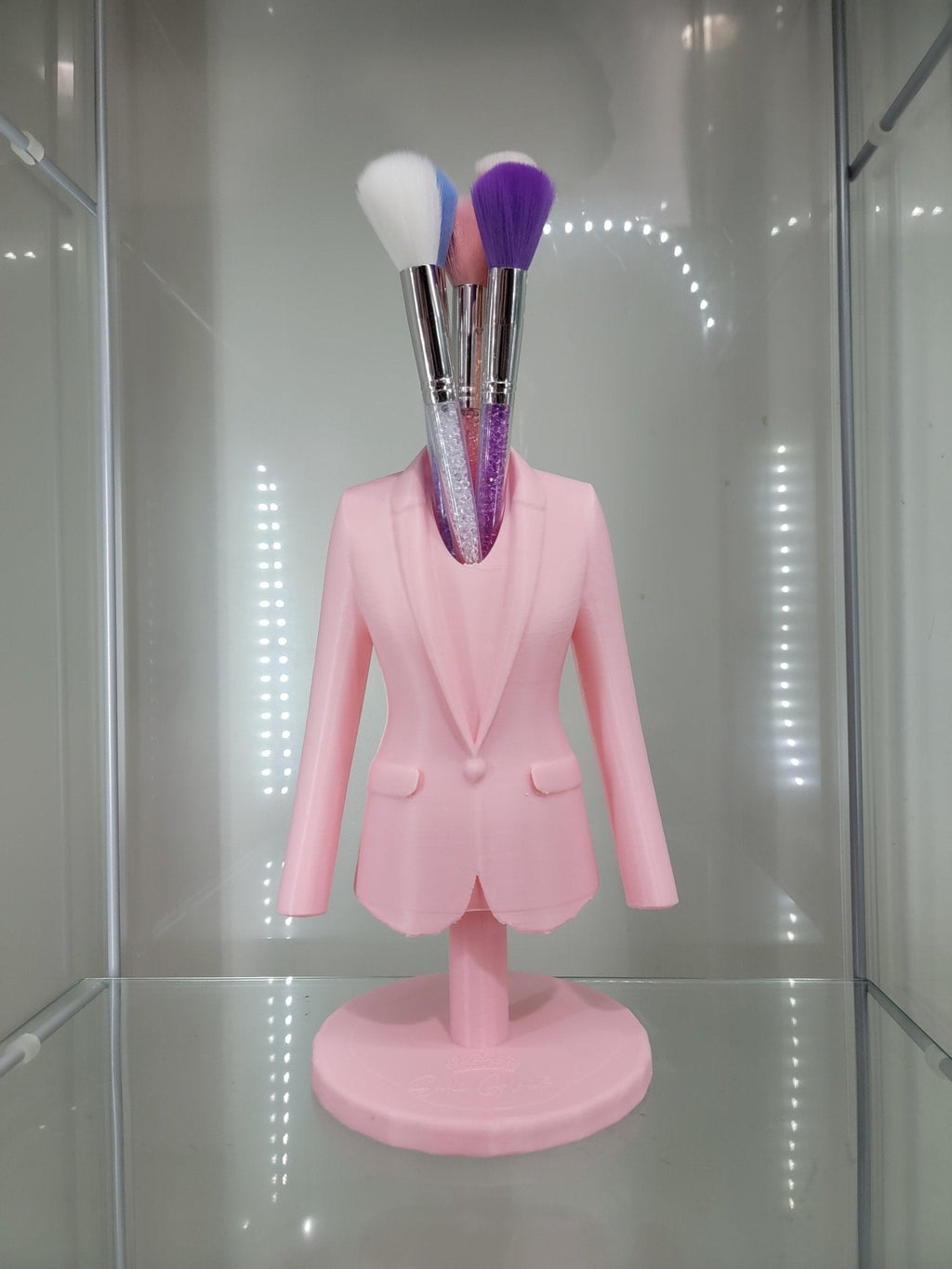 Elegant Pink Blazer Brush Holder