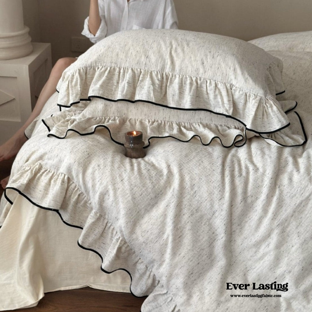 Élise French Vintage Ruffled Double Gauze Bedding Set