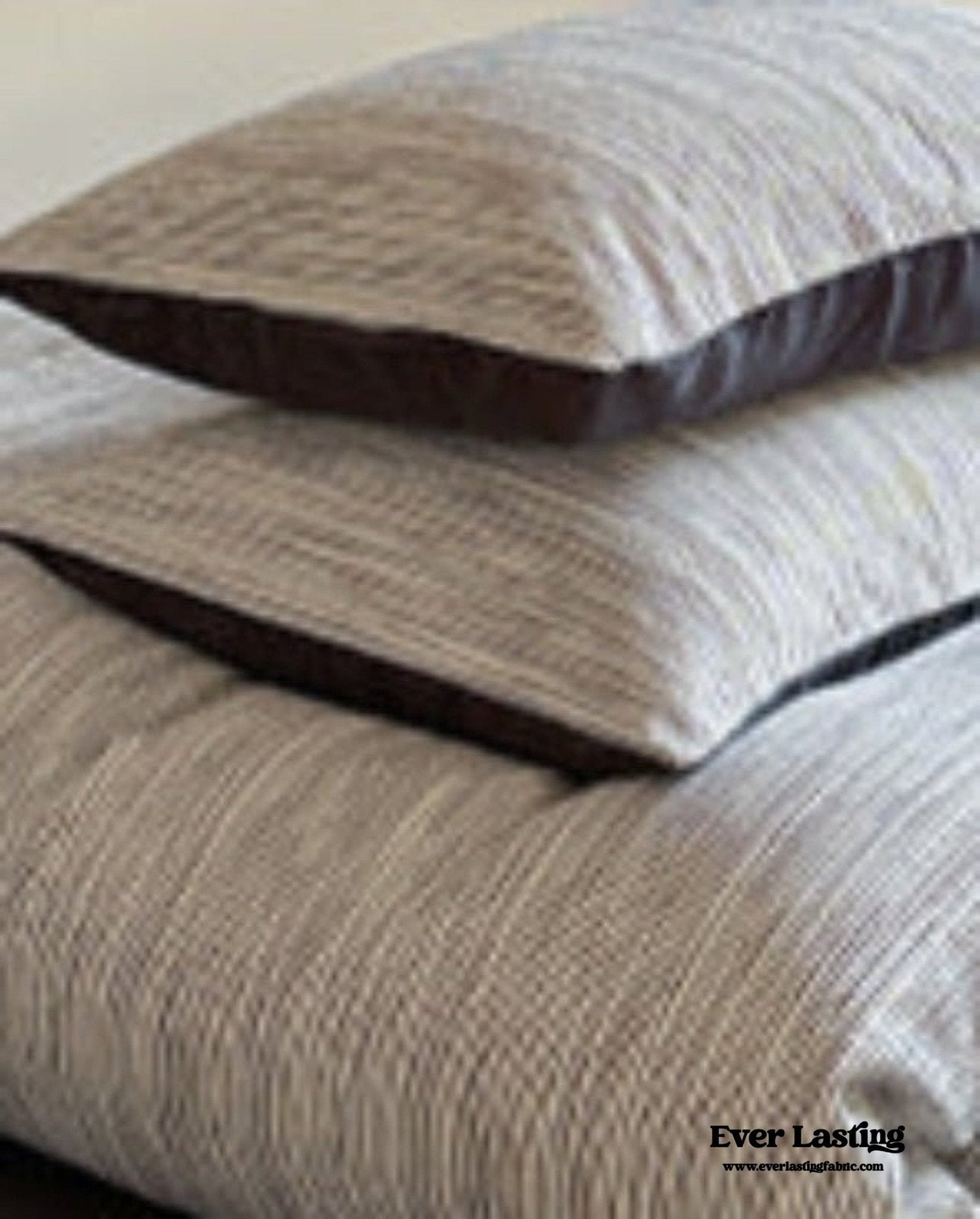 Emma Duo Striped Jacquard Bedding Set / Cream