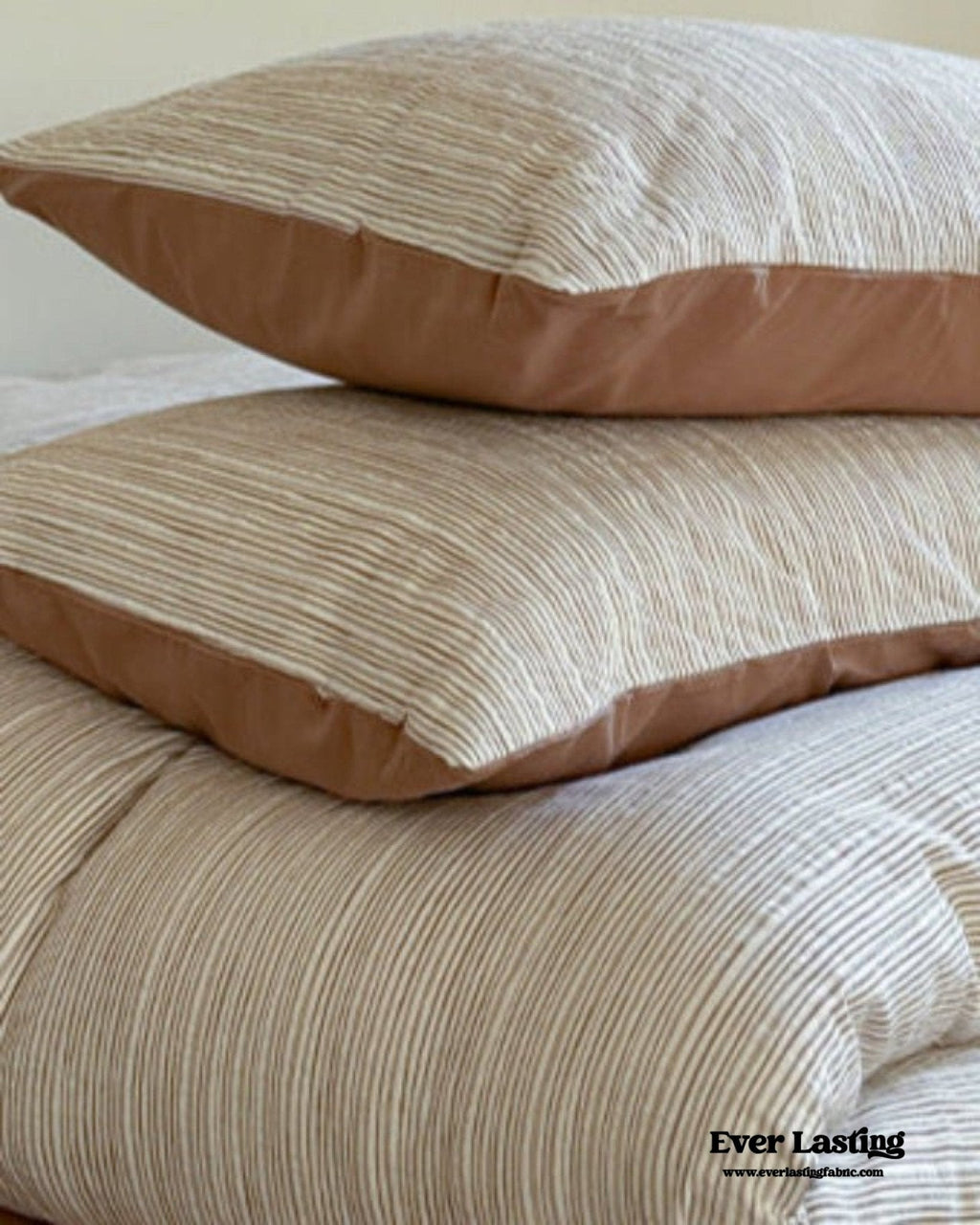 Emma Duo Striped Jacquard Bedding Set / Cream