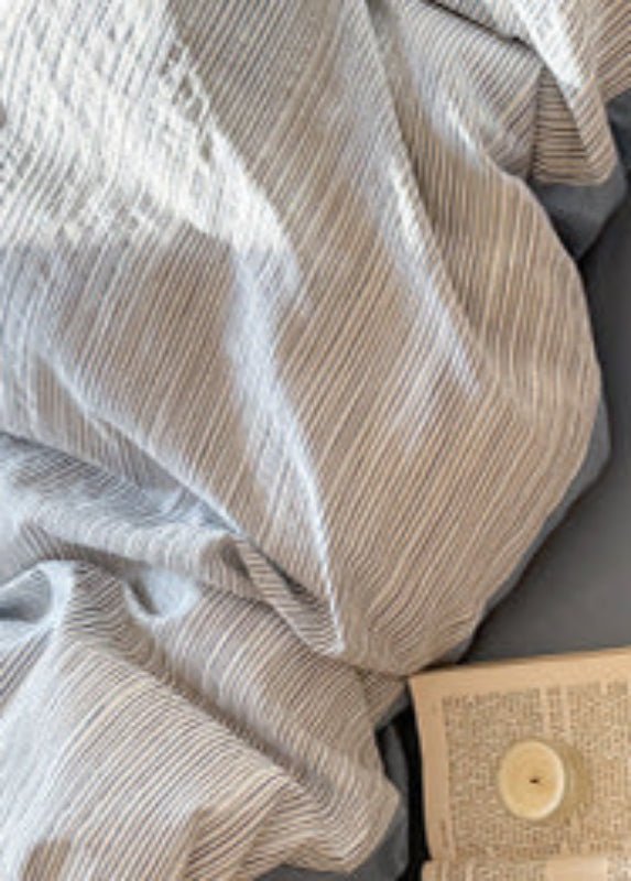 Emma Duo Striped Jacquard Bedding Set / Gray