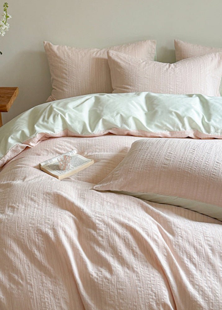 Emma Duo Striped Jacquard Bedding Set / Gray