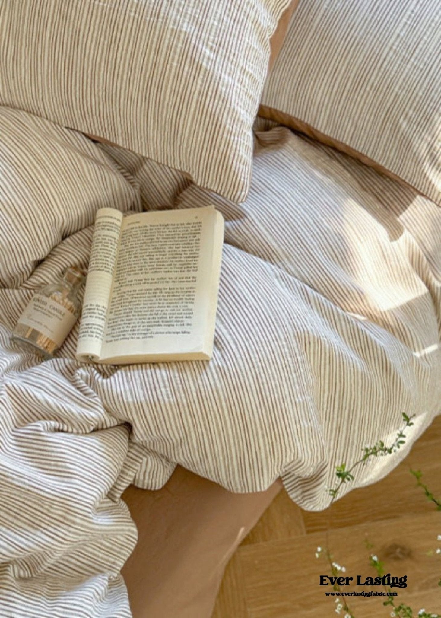 Emma Duo Striped Jacquard Bedding Set / Pink