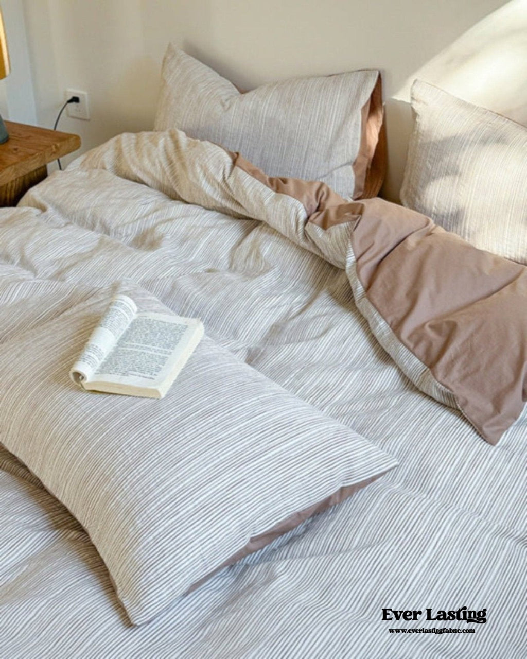 Emma Duo Striped Jacquard Bedding Set / Pink