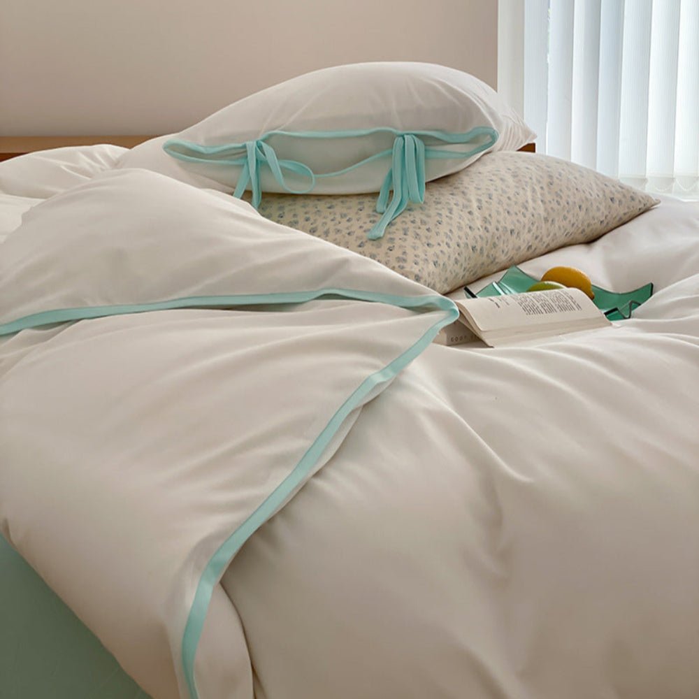 Evangeline Pastel Bow Tie Twill Bedding Set / Green