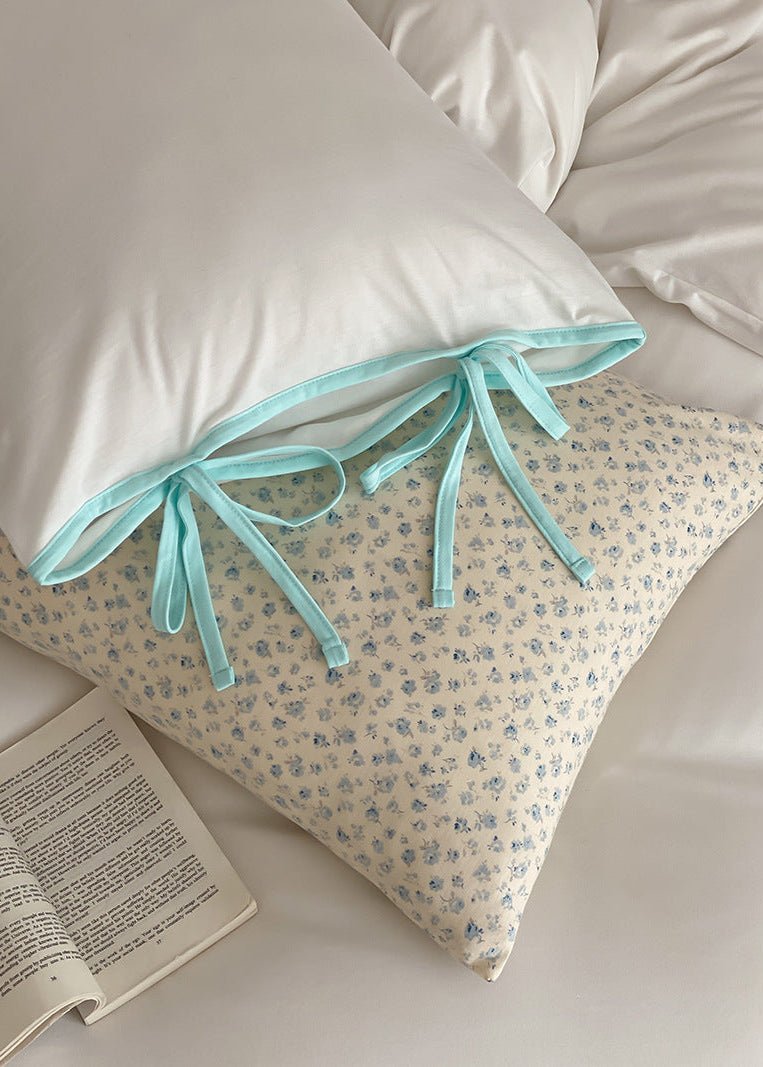 Evangeline Pastel Bow Tie Twill Bedding Set / Green
