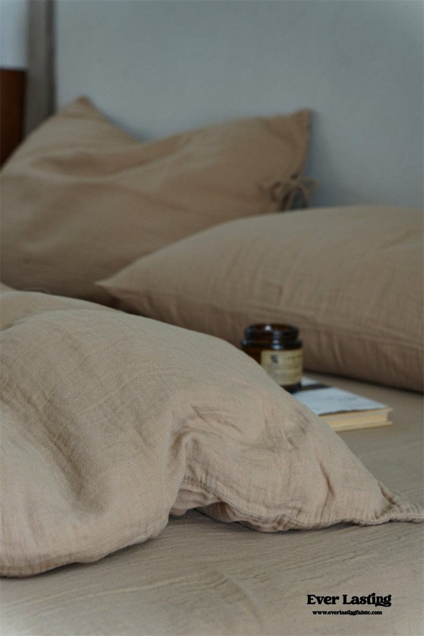 Evelyn Retro Double Gauze Bedding Set / Beige Brown