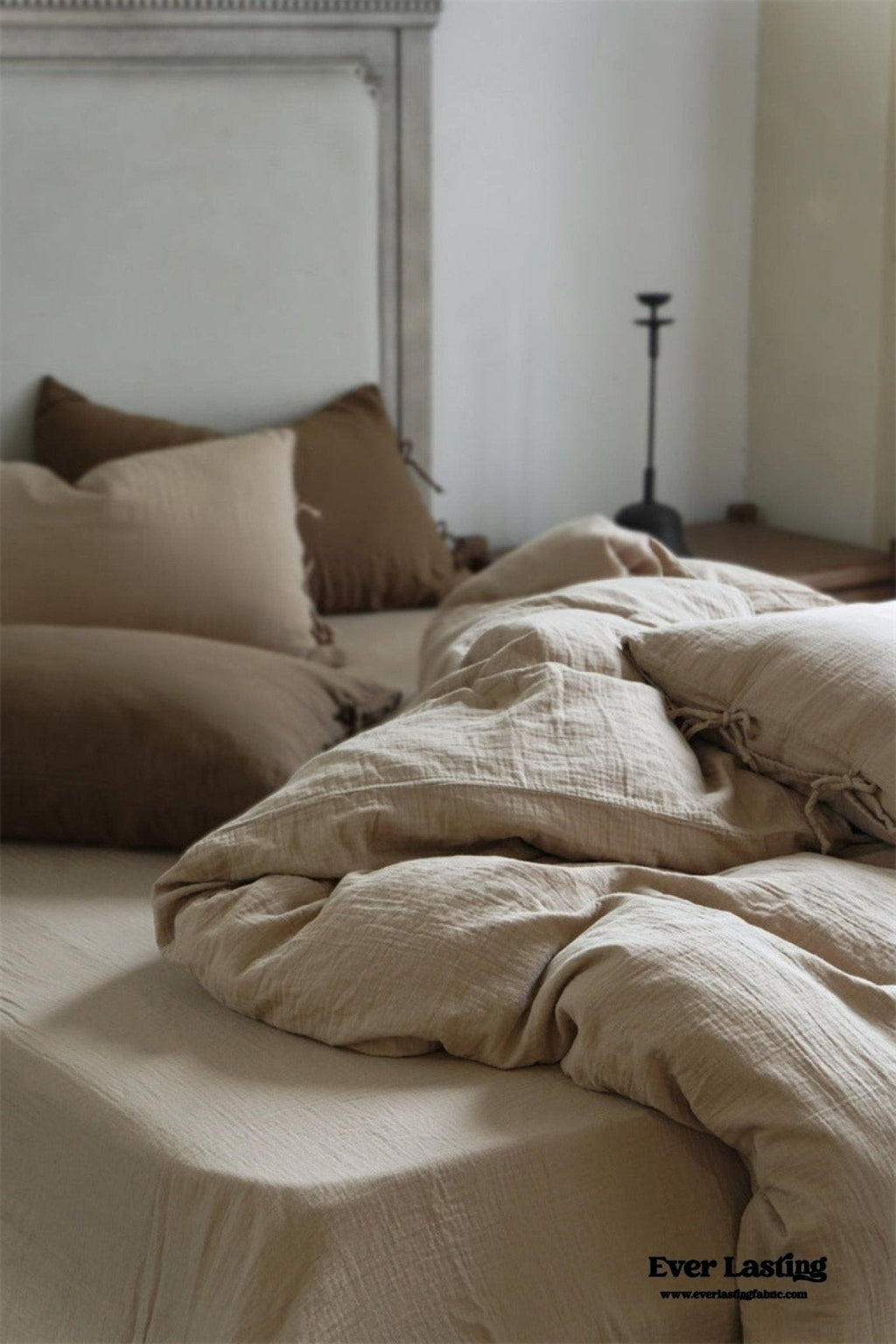 Evelyn Retro Double Gauze Bedding Set / Beige Brown
