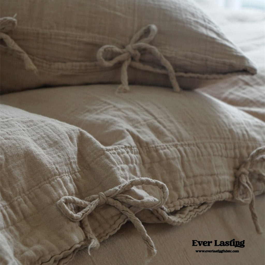 Evelyn Retro Double Gauze Bedding Set / Beige Brown