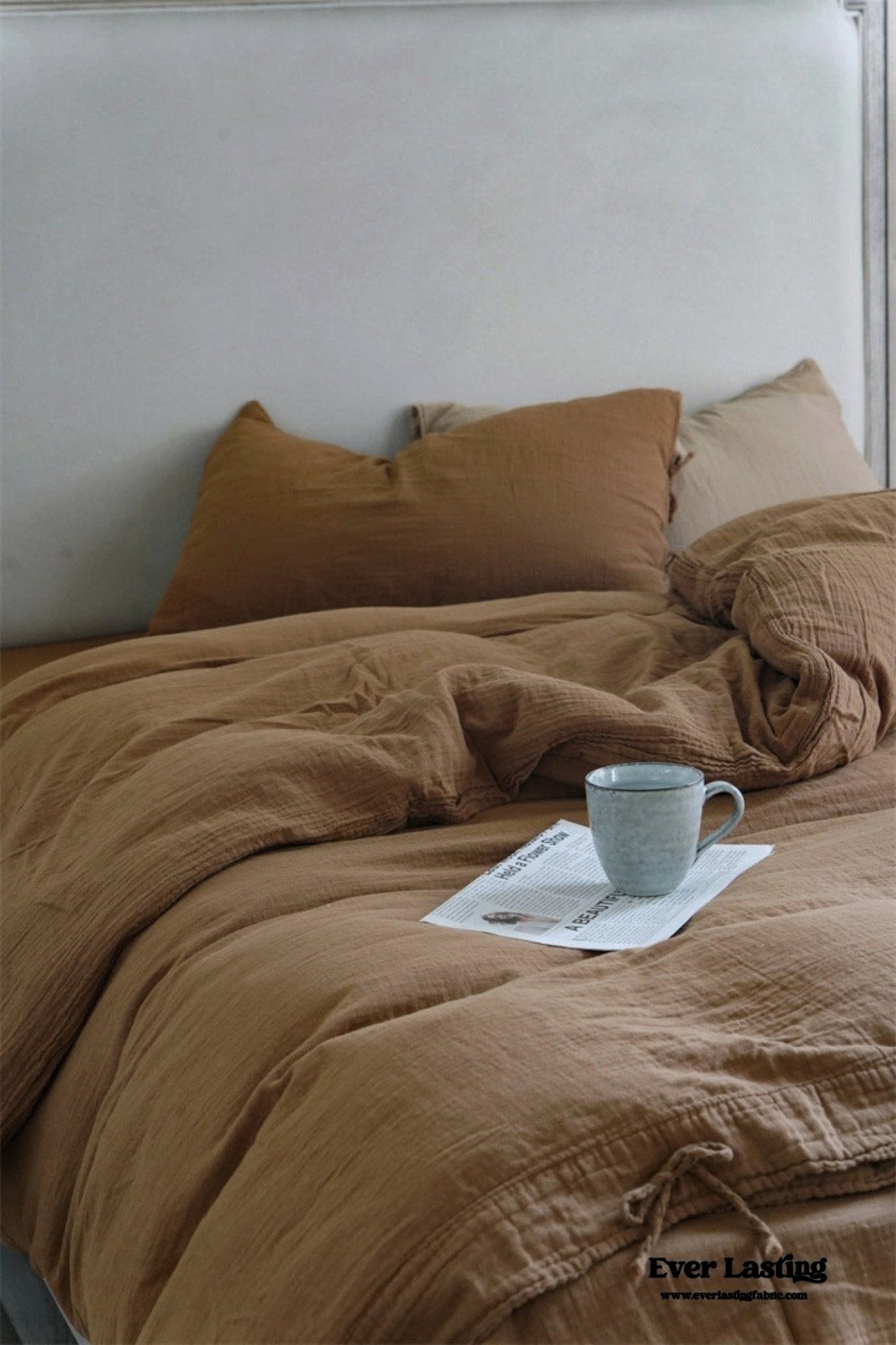 Evelyn Retro Double Gauze Bedding Set / Beige Brown