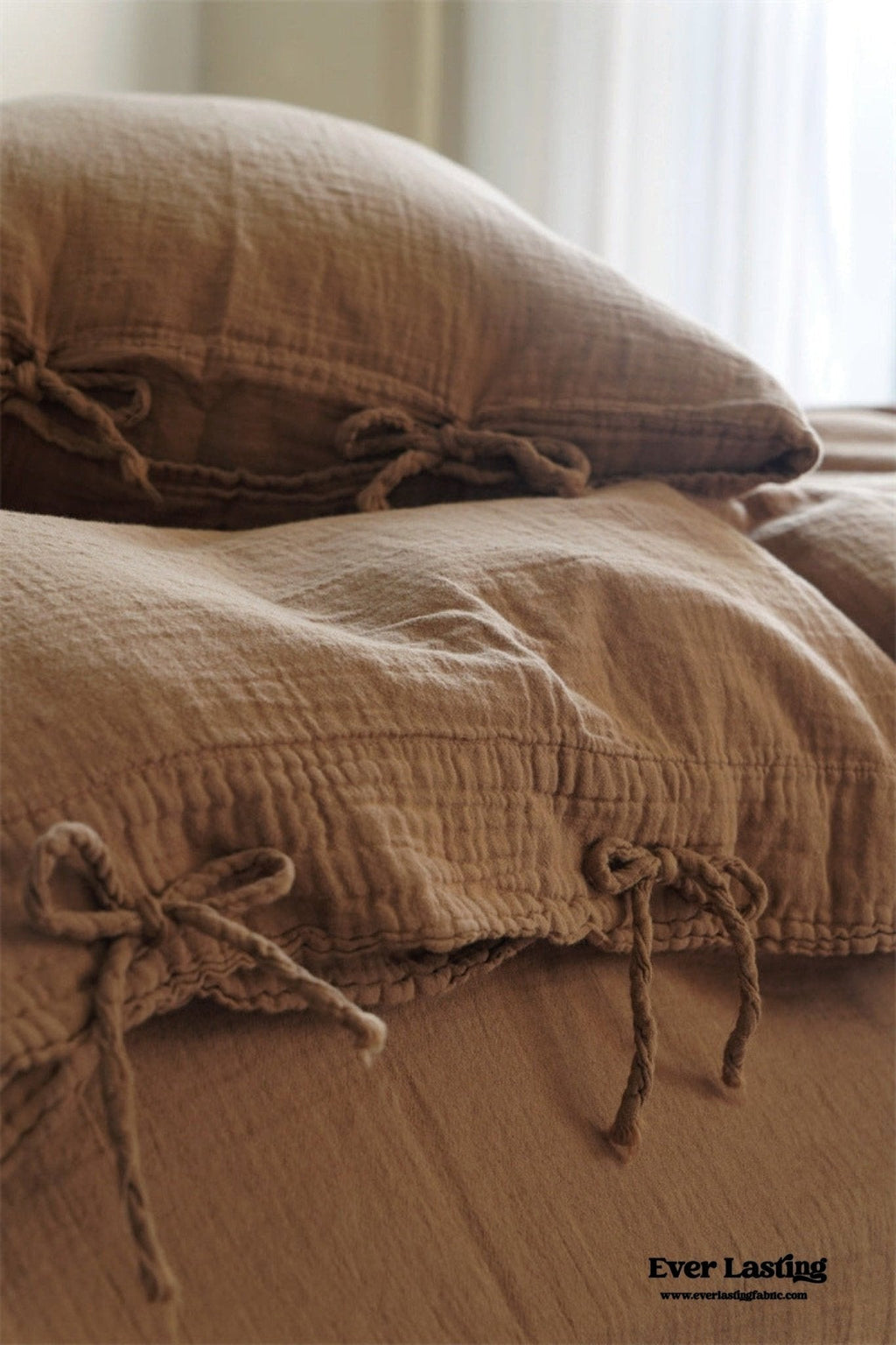 Evelyn Retro Double Gauze Bedding Set / Beige Brown