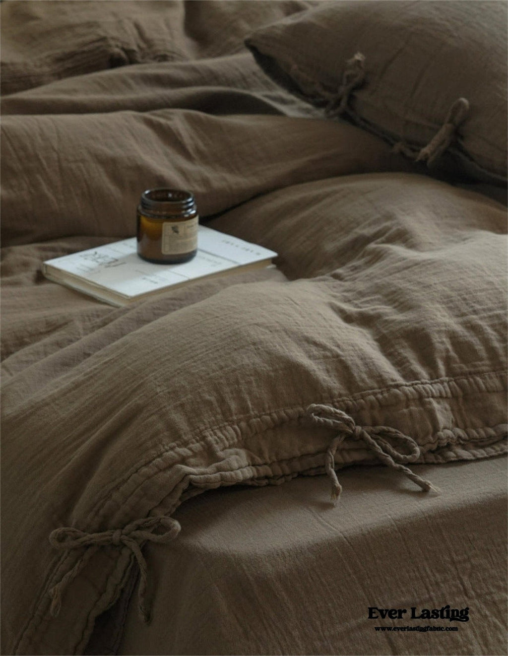 Evelyn Retro Double Gauze Bedding Set / Beige Brown