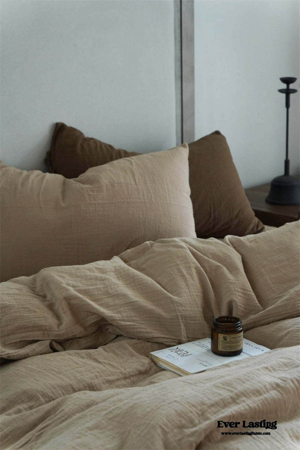 Evelyn Retro Double Gauze Bedding Set / Beige Brown