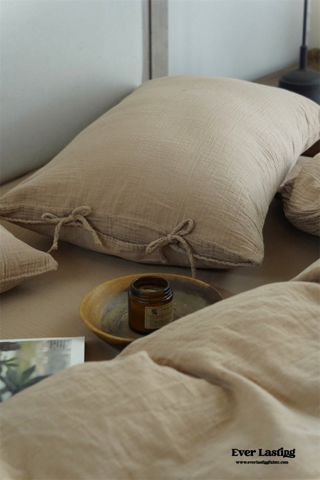 Evelyn Retro Double Gauze Bedding Set / Beige Brown