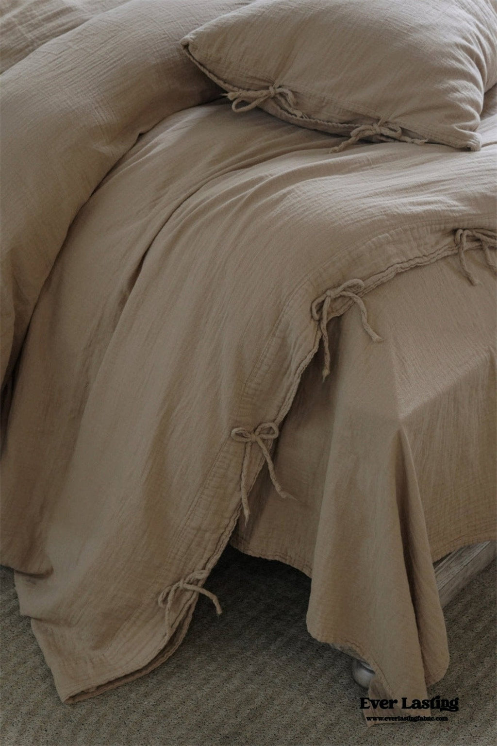 Evelyn Retro Double Gauze Bedding Set / Beige Brown