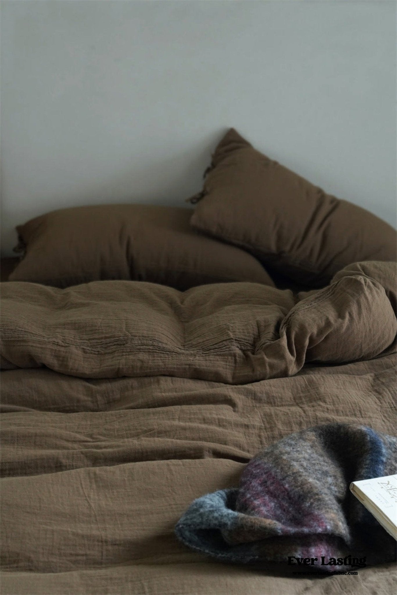 Evelyn Retro Double Gauze Bedding Set / Beige Brown