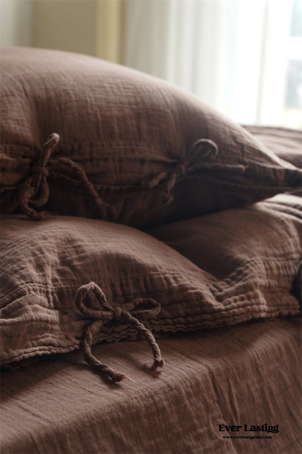 Evelyn Retro Double Gauze Bedding Set / Caramel Brown