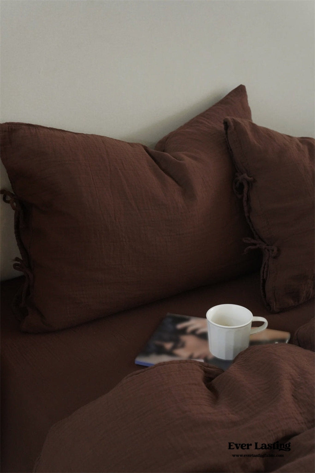 Evelyn Retro Double Gauze Bedding Set / Caramel Brown