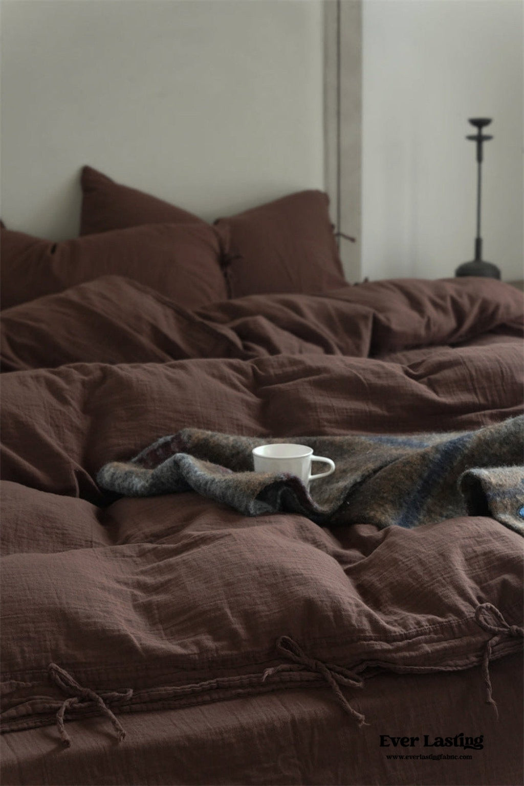 Evelyn Retro Double Gauze Bedding Set / Caramel Brown