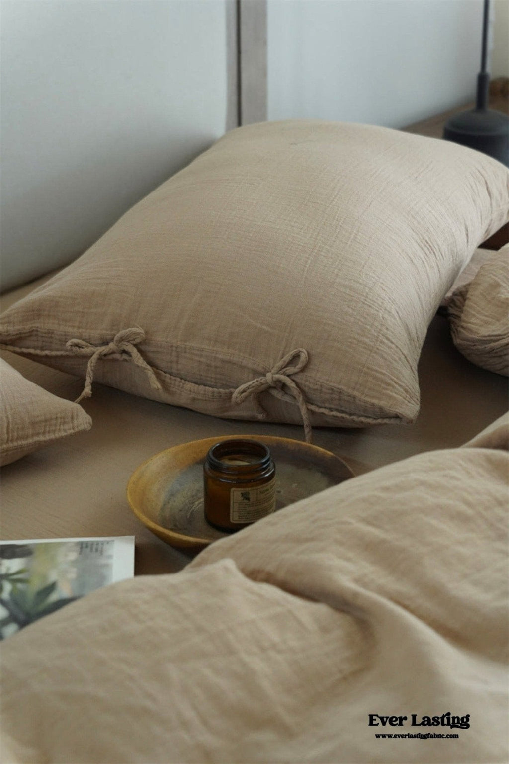 Evelyn Retro Double Gauze Bedding Set / Chestnut Brown