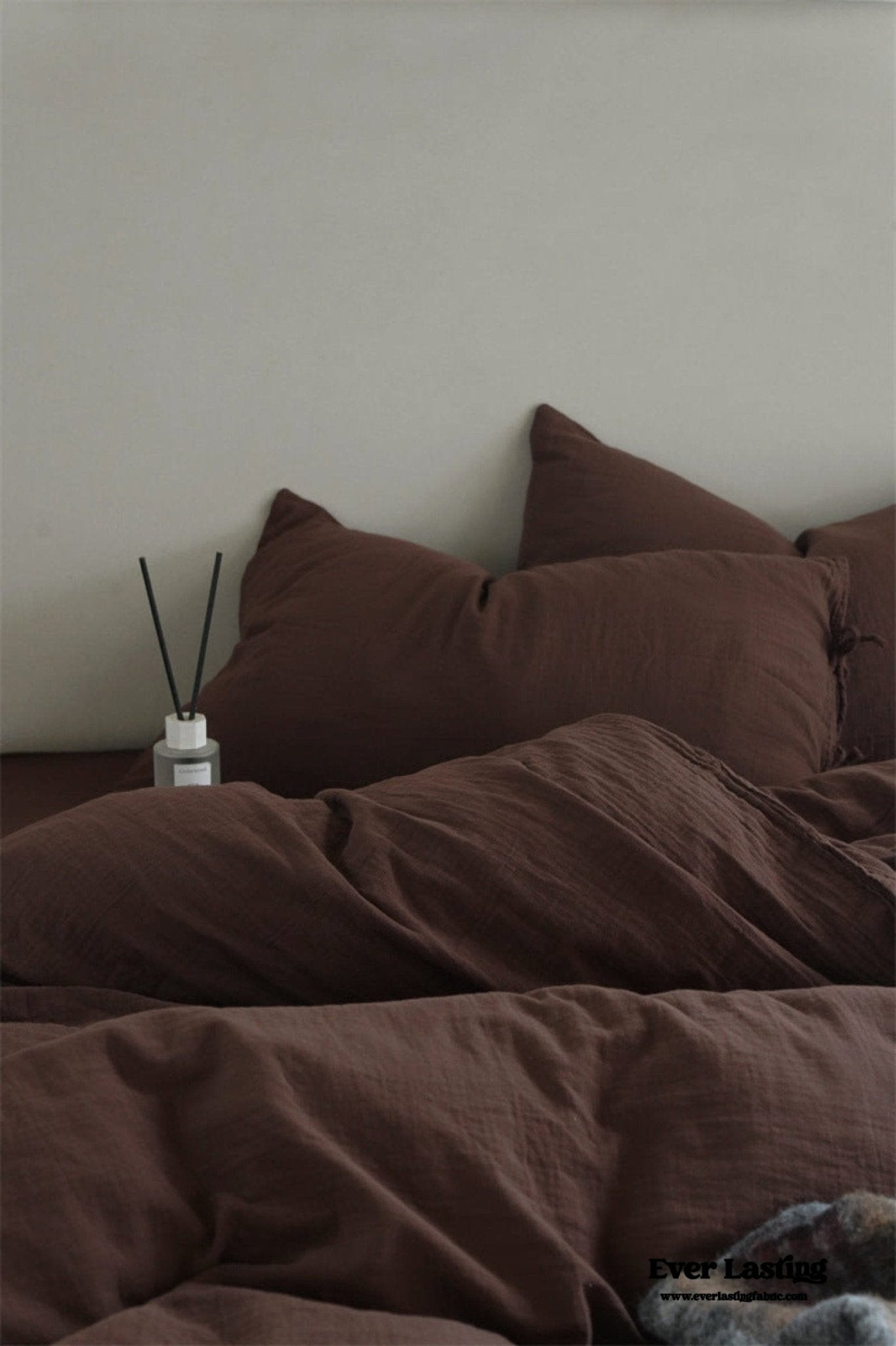 Evelyn Retro Double Gauze Bedding Set / Chestnut Brown