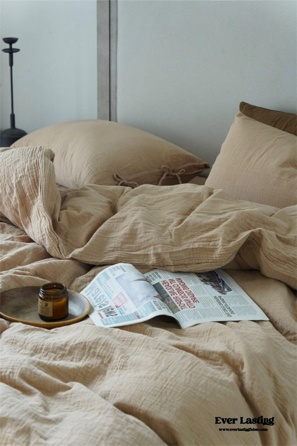 Evelyn Retro Double Gauze Bedding Set / Chestnut Brown