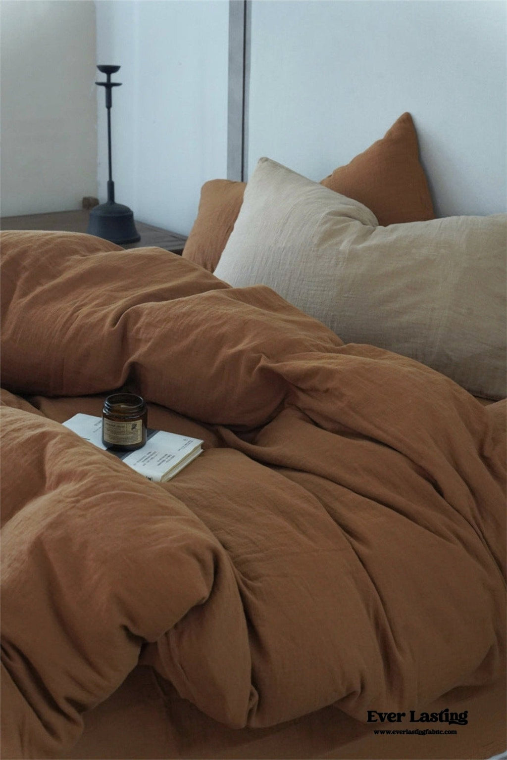 Evelyn Retro Double Gauze Bedding Set / Chestnut Brown