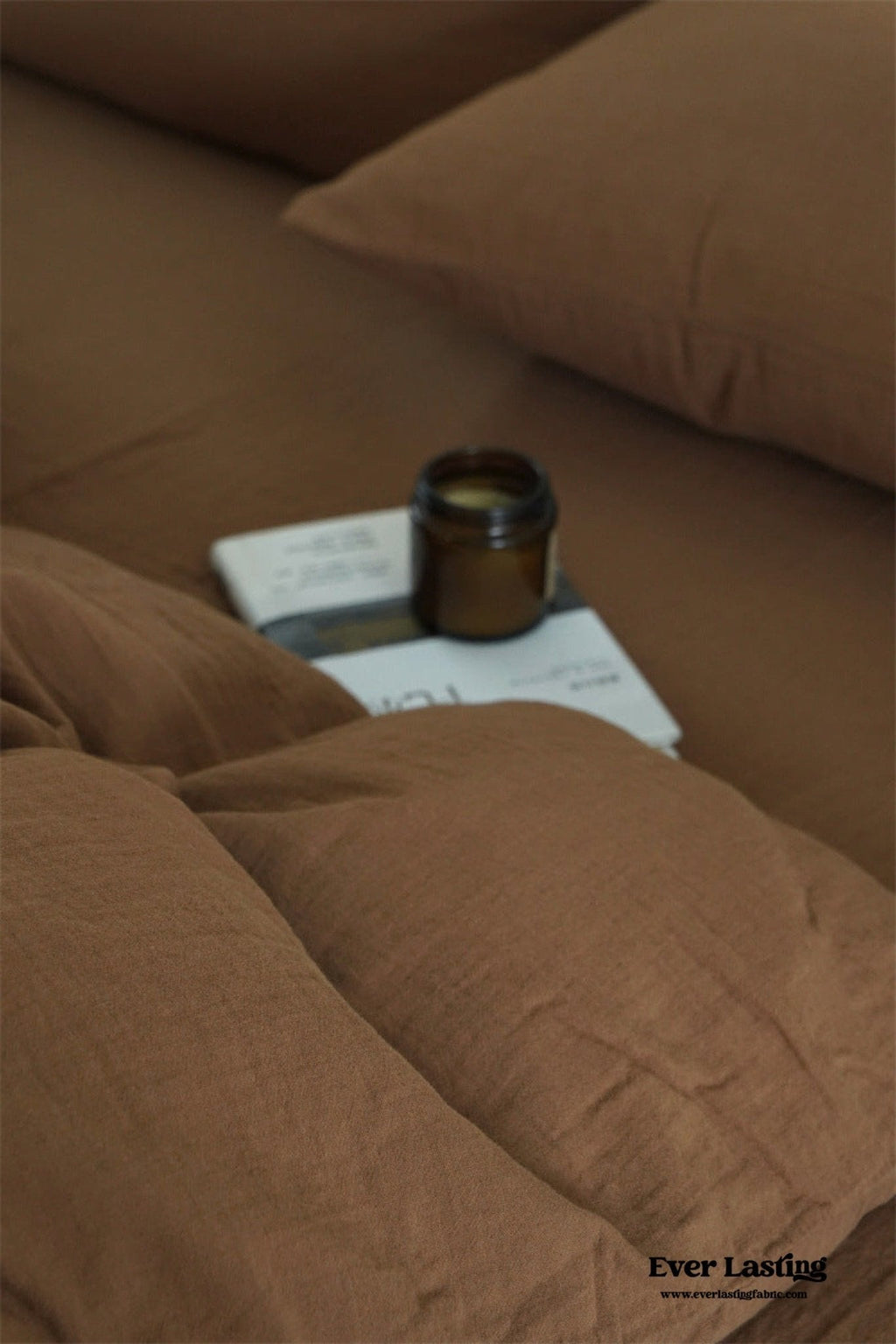 Evelyn Retro Double Gauze Bedding Set / Chestnut Brown