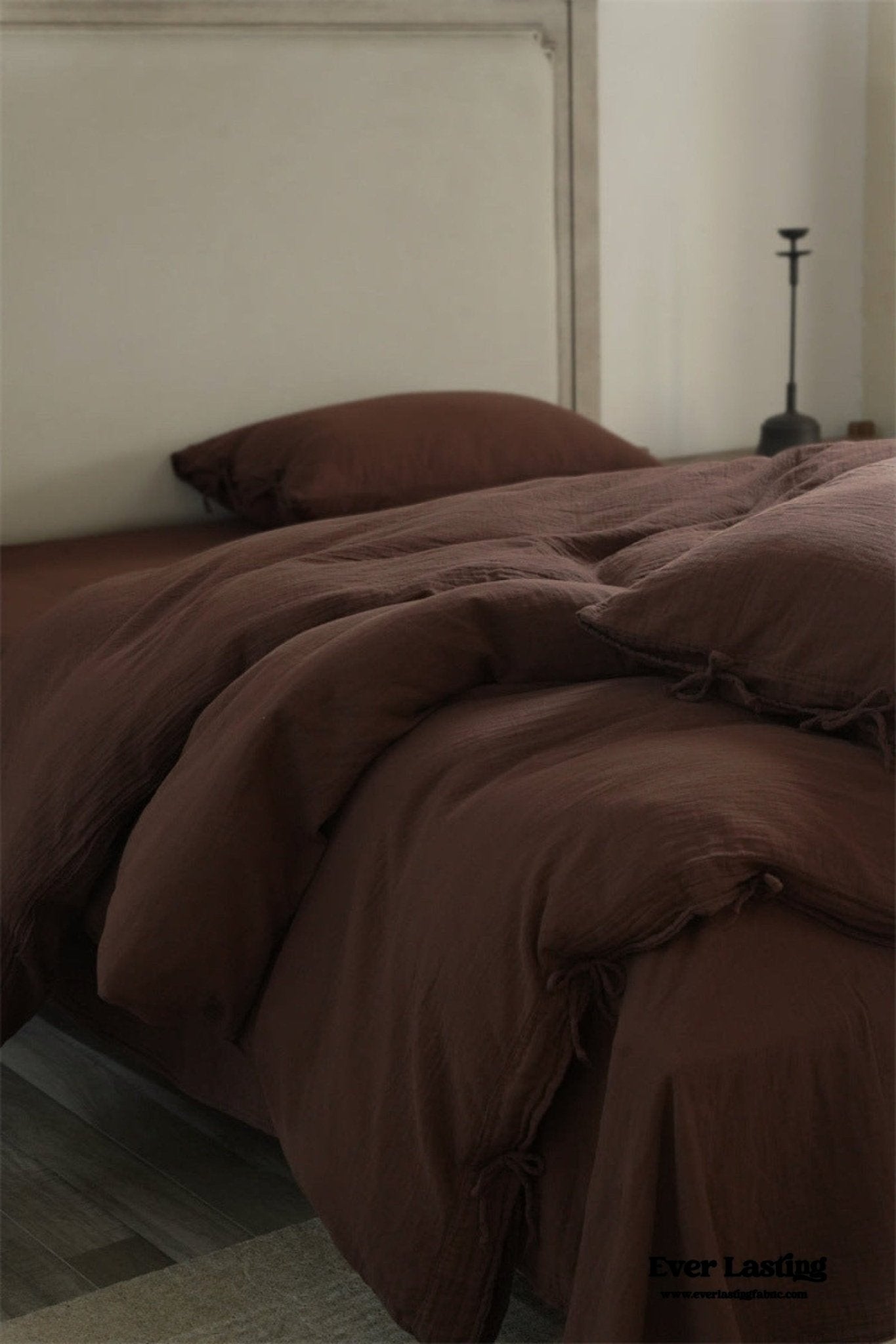 Evelyn Retro Double Gauze Bedding Set / Chestnut Brown