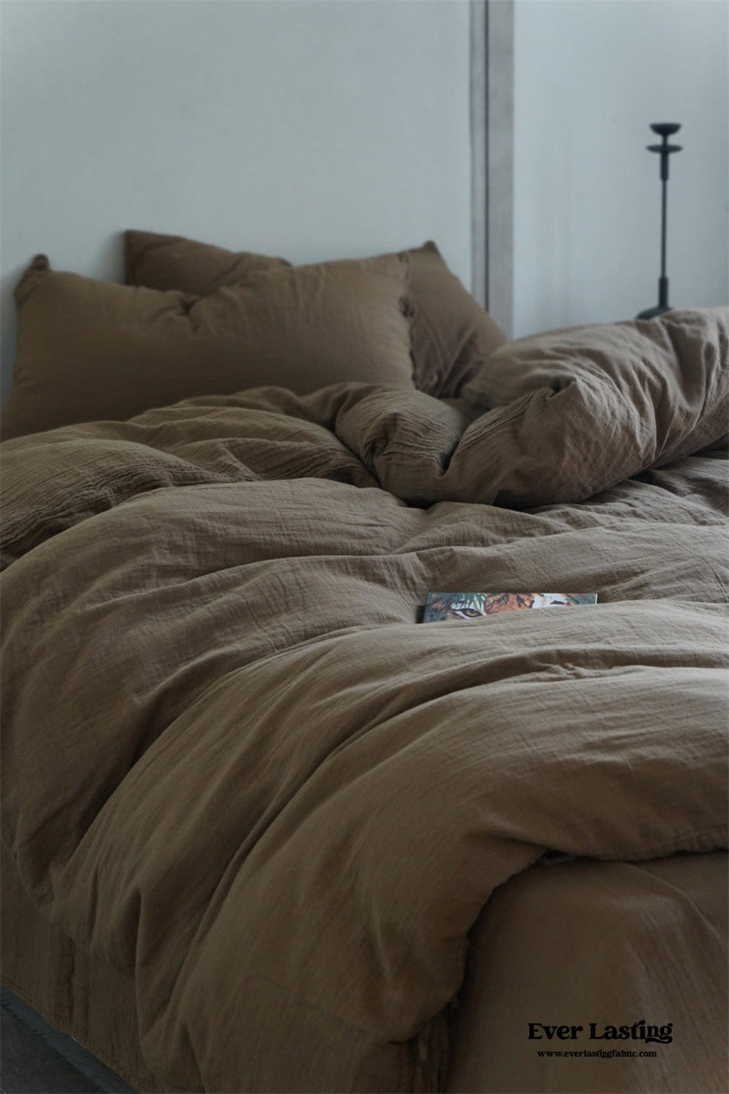 Evelyn Retro Double Gauze Bedding Set / Chestnut Brown