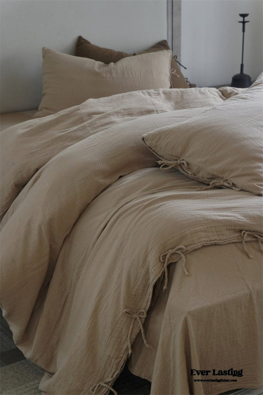 Evelyn Retro Double Gauze Bedding Set / Coffee Brown