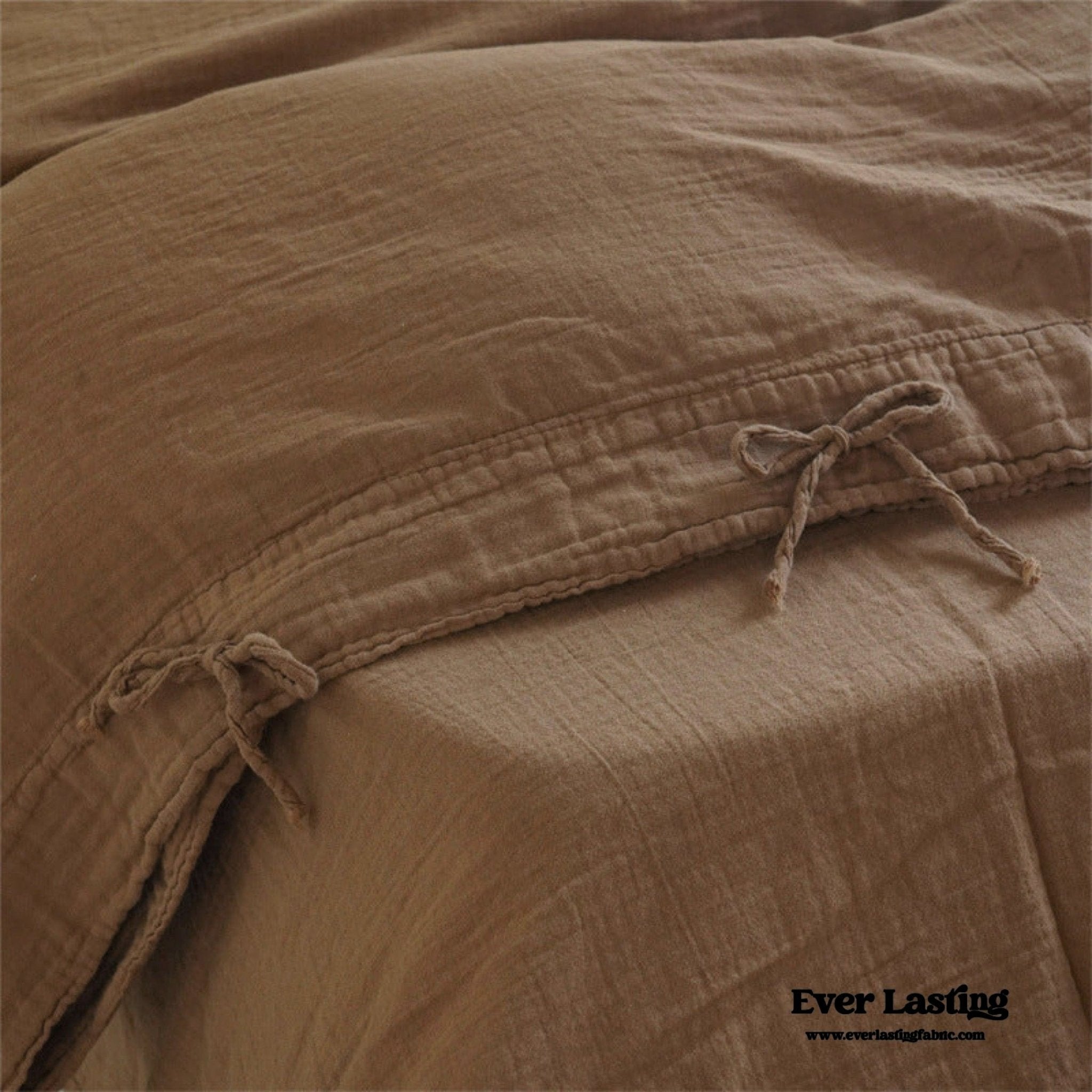 Evelyn Retro Double Gauze Bedding Set / Coffee Brown