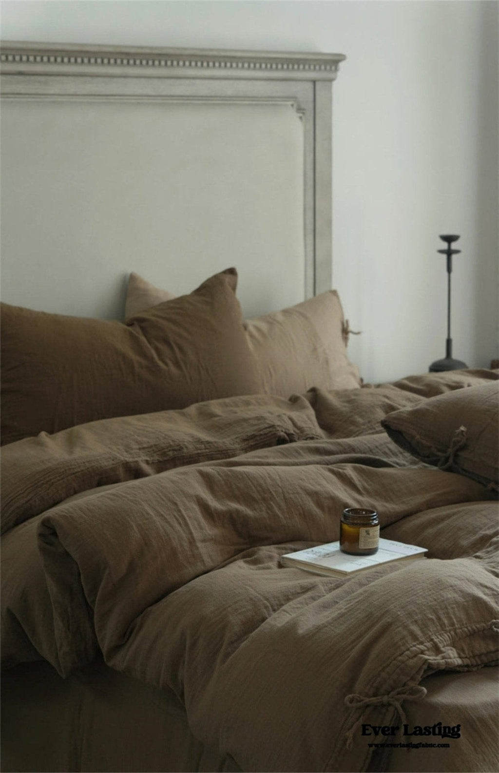 Evelyn Retro Double Gauze Bedding Set / Coffee Brown