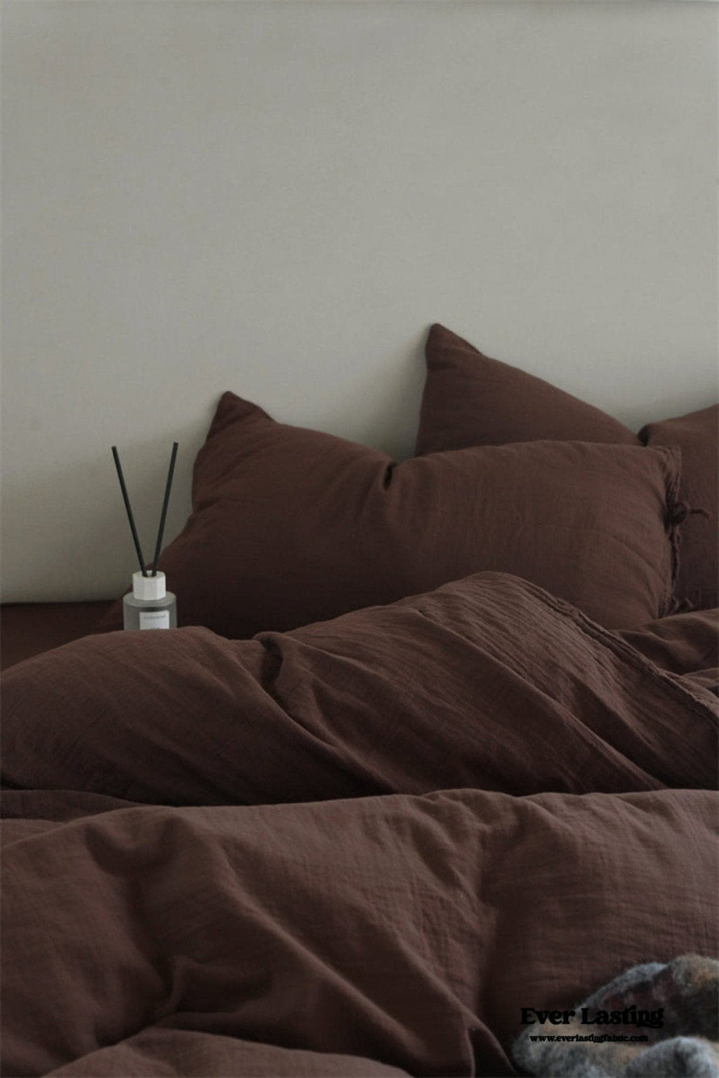 Evelyn Retro Double Gauze Bedding Set / Coffee Brown