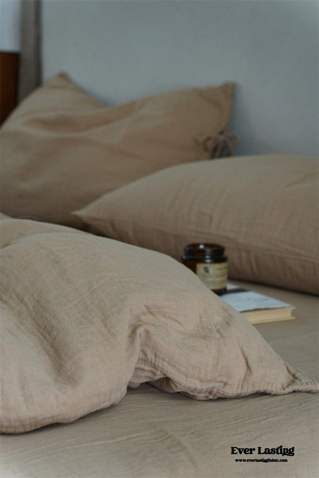 Evelyn Retro Double Gauze Bedding Set / Coffee Brown