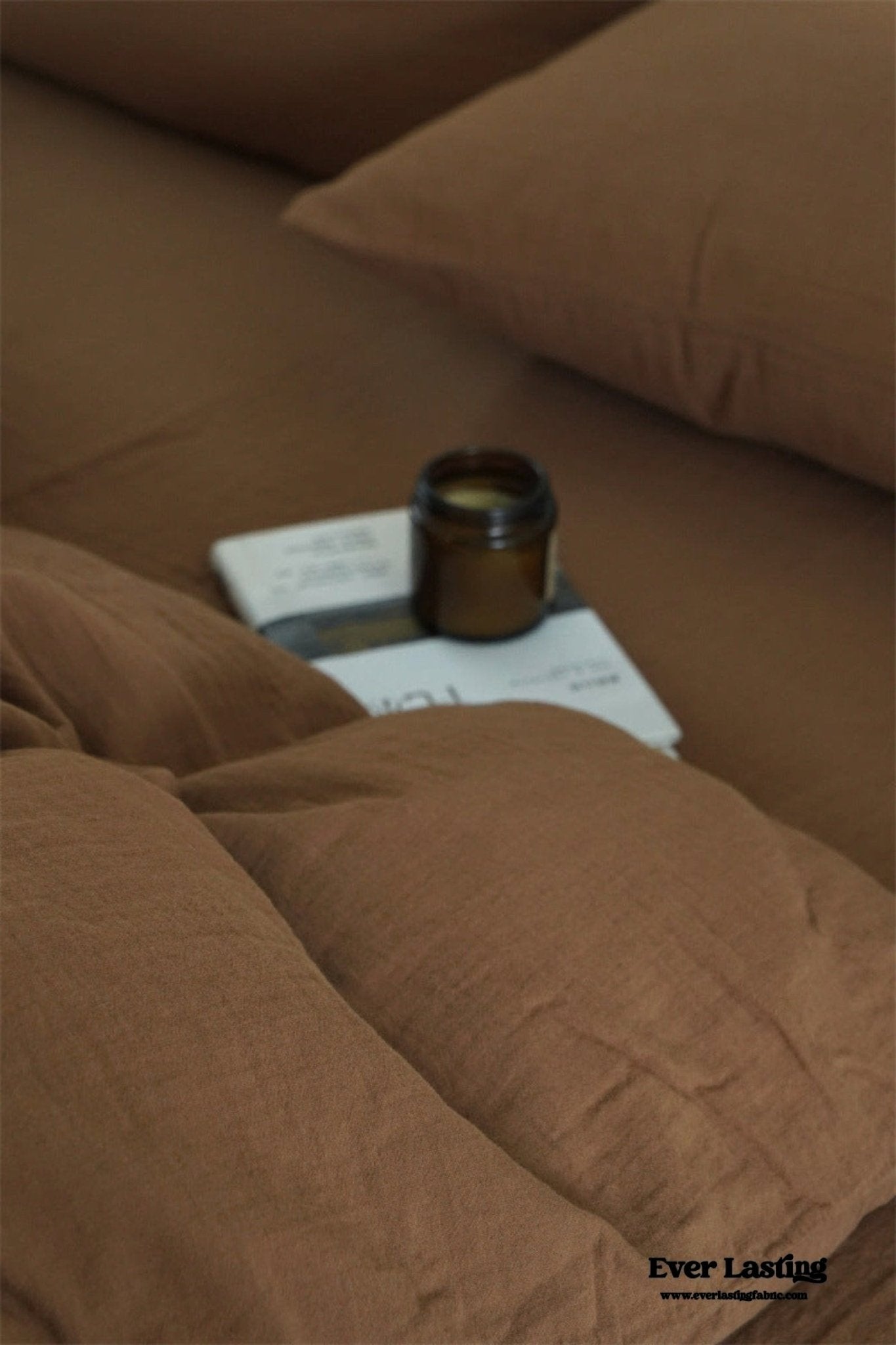 Evelyn Retro Double Gauze Bedding Set / Coffee Brown