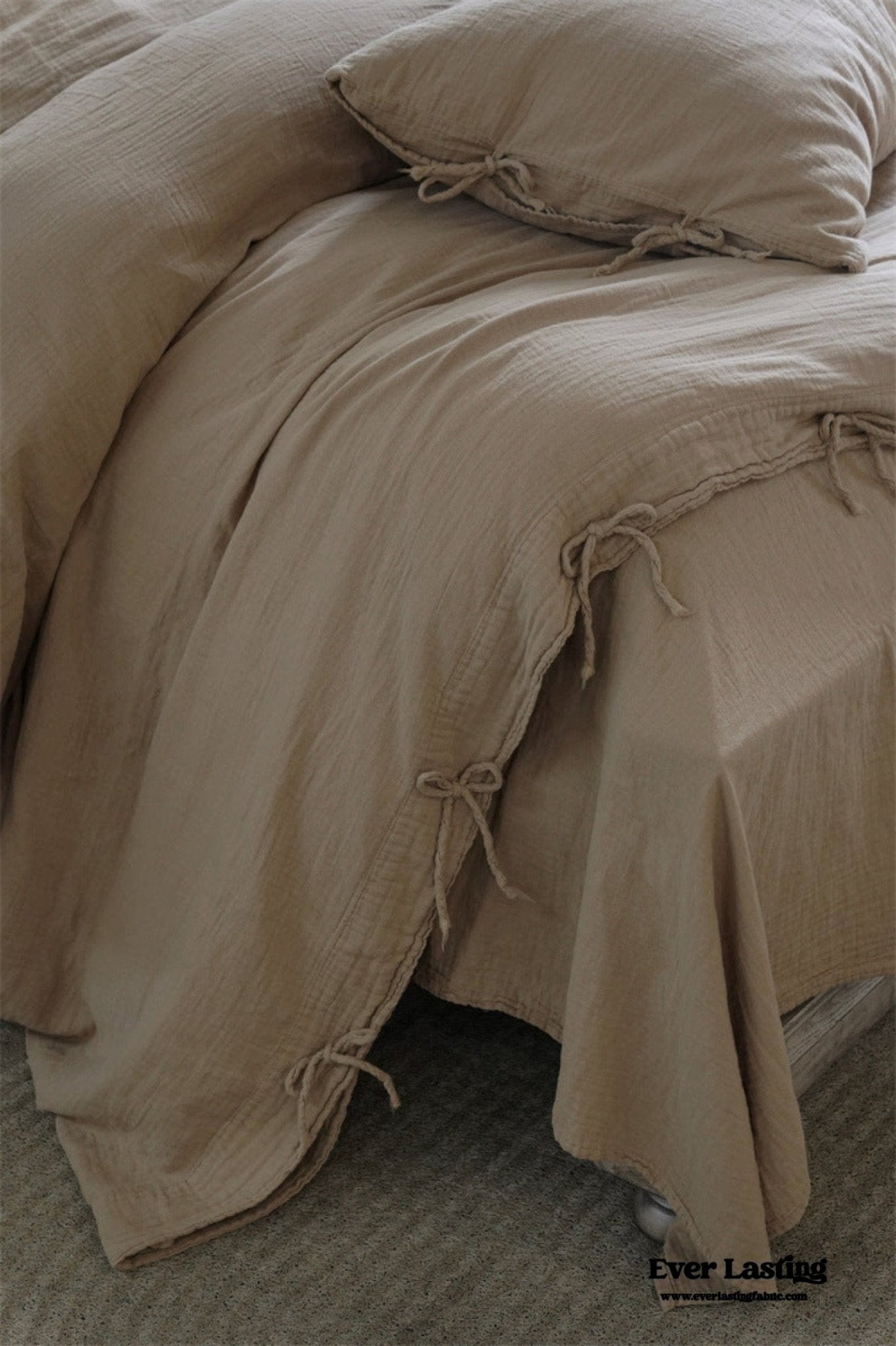 Evelyn Retro Double Gauze Bedding Set / Coffee Brown