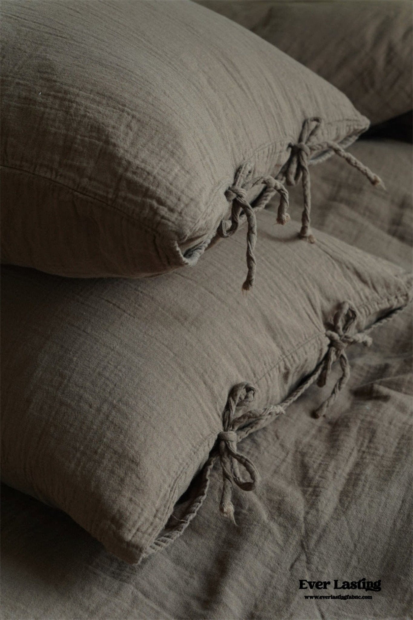 Evelyn Retro Double Gauze Bedding Set / Coffee Brown