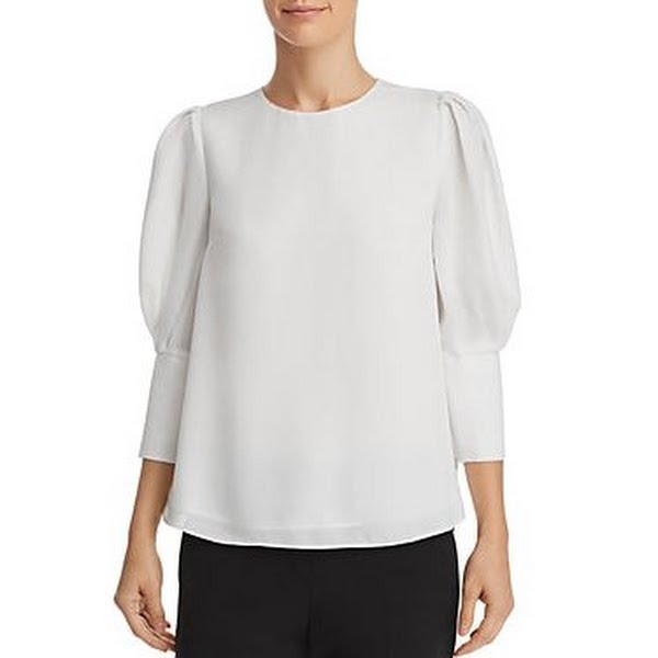 Aqua Bishop Sleeve Top, Size Medium