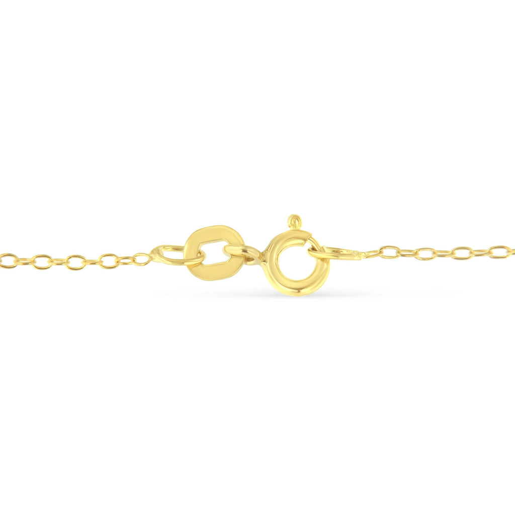Yellow Color Plated Sterling Silver Diamond Station Necklace (1/2 cttw, K-L Color, I2-I3 Clarity)