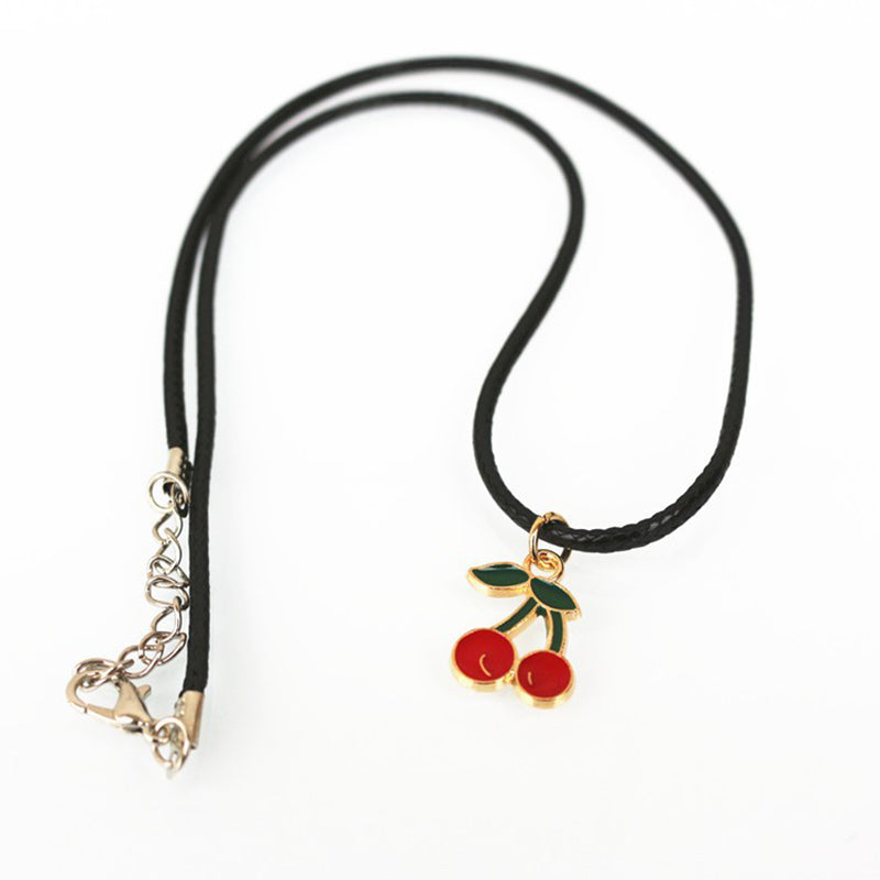 Cherry Pendant Choker Necklace, Short Clavicle Chain