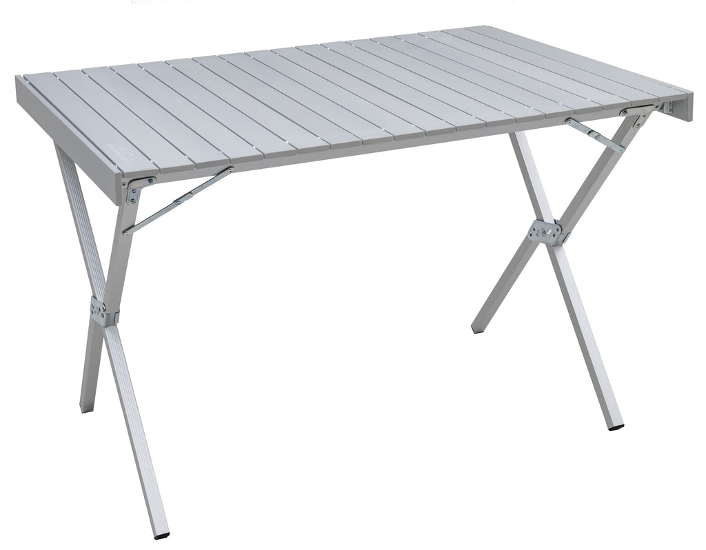 ALPS Mountaineering Folding Camping Table with Smooth Easy-to-Clean Roll Top and Sturdy and Lightweight Aluminum X Frame Shoulder Carry Bag Regular Silver - New