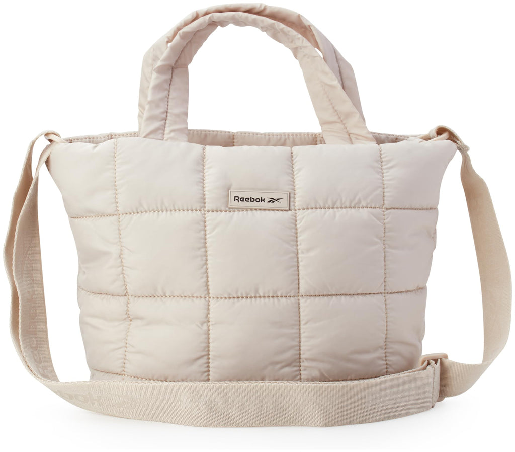 Reebok Womens Bag - Lightweight Nylon Quilted Crossbody Bags for Women - Stylish Everyday Womens Sling Bags Stucco