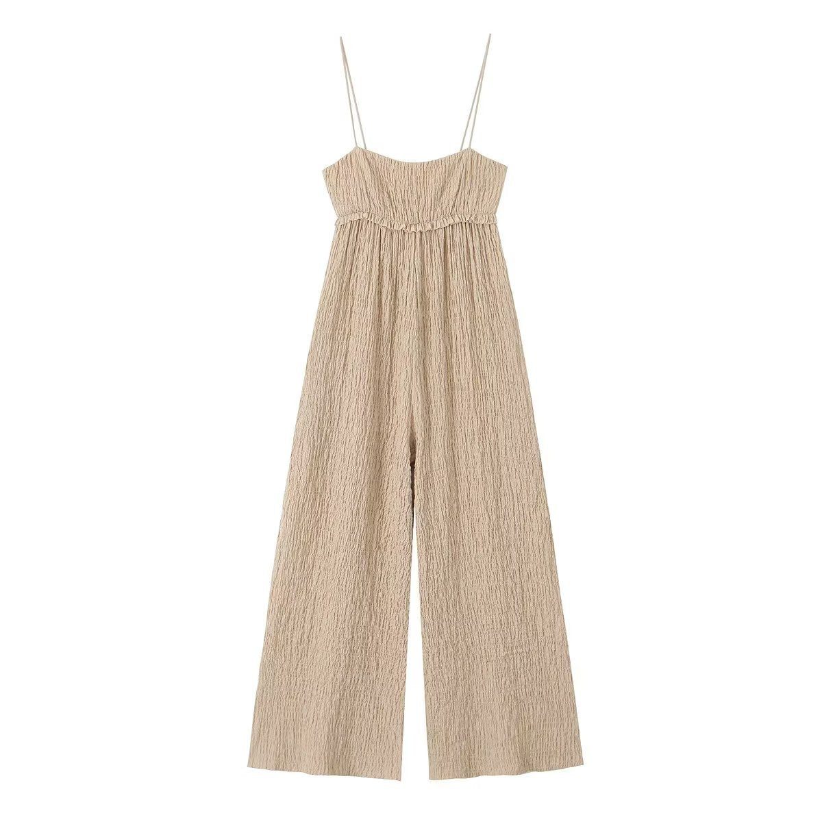 Women's Textured Sleeveless Wide-Leg Jumpsuit