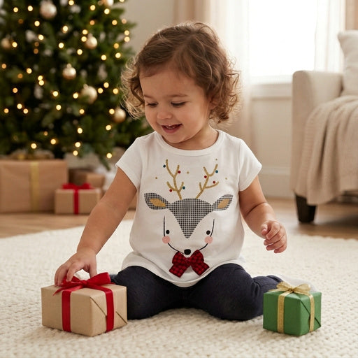First Impressions Baby Girls Cotton Reindeer T-Shirt, Size 24Months