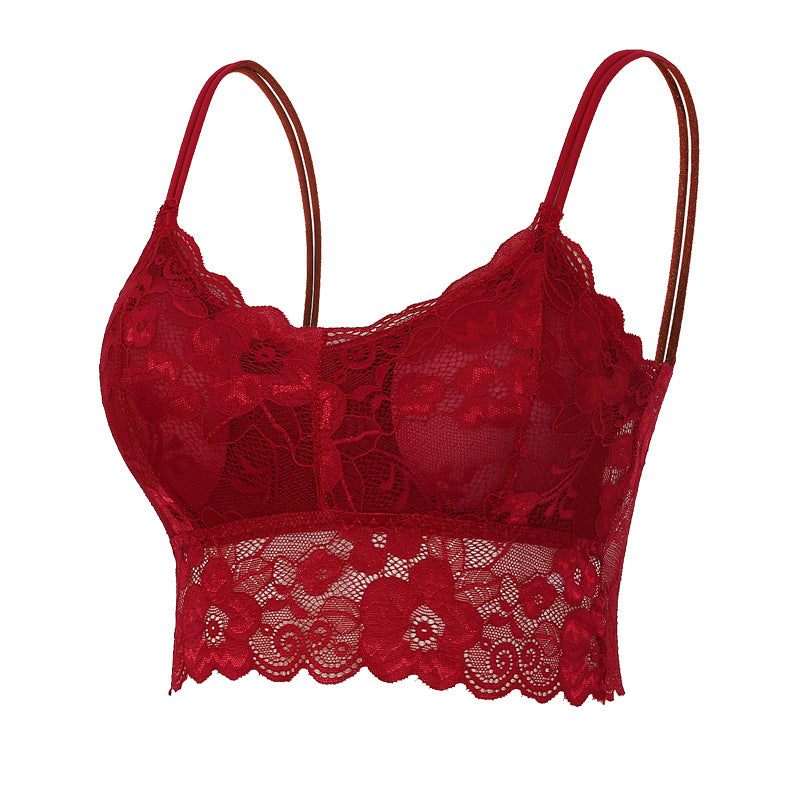 Women's Lace Suspenders Padded Bra for Daily Wear