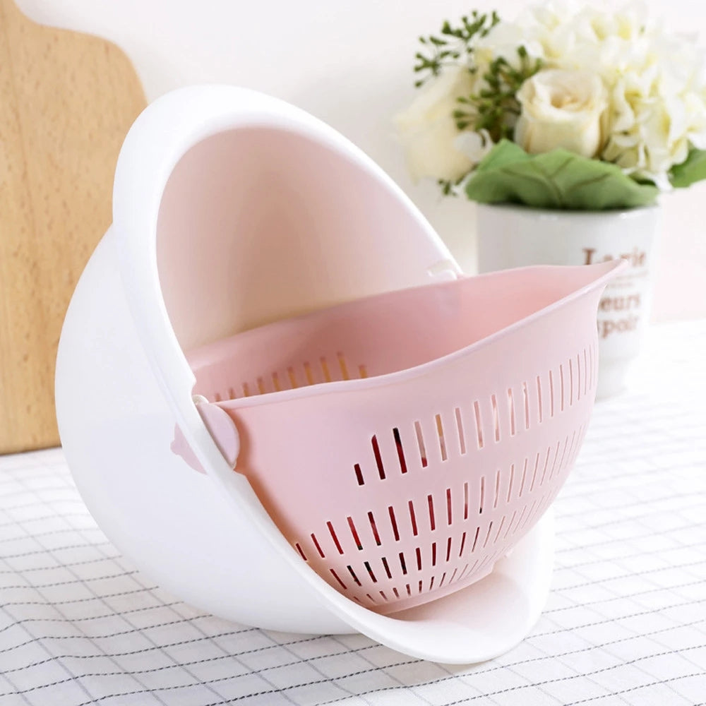 Silicone Double Drain Basket for Rice, Noodles, and Veggies