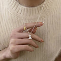 Cute Gold and Silver Bear Necklace for Daily Wear
